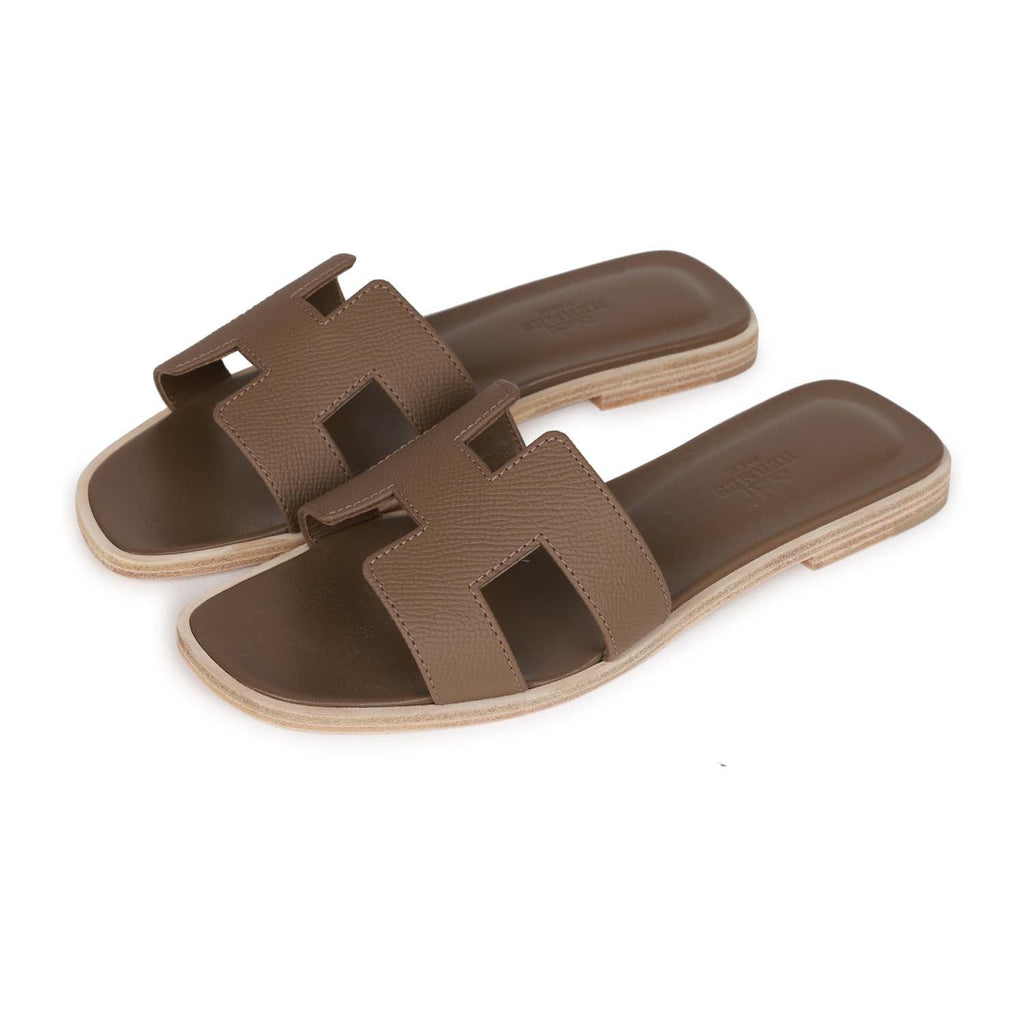 Hermes oran sandals etoupe Clearance