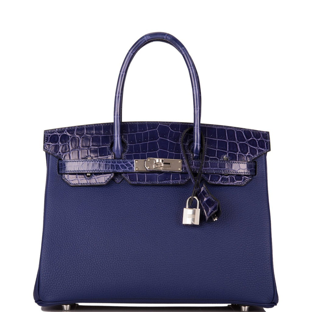 Hermes Bleu Encre Shiny Niloticus Crocodile/Togo Birkin Touch 30cm –  Madison Avenue Couture