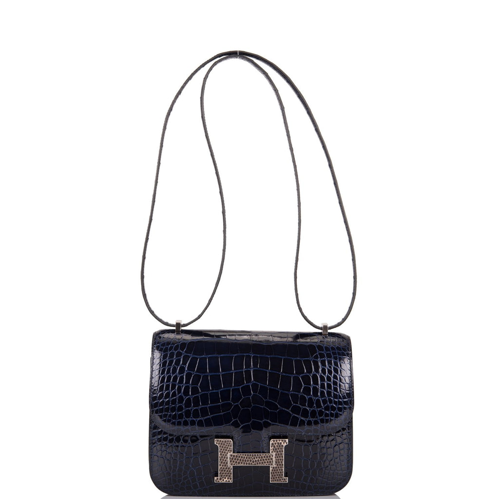 Hermès Constance Bleu Saphir Alligator Handbag