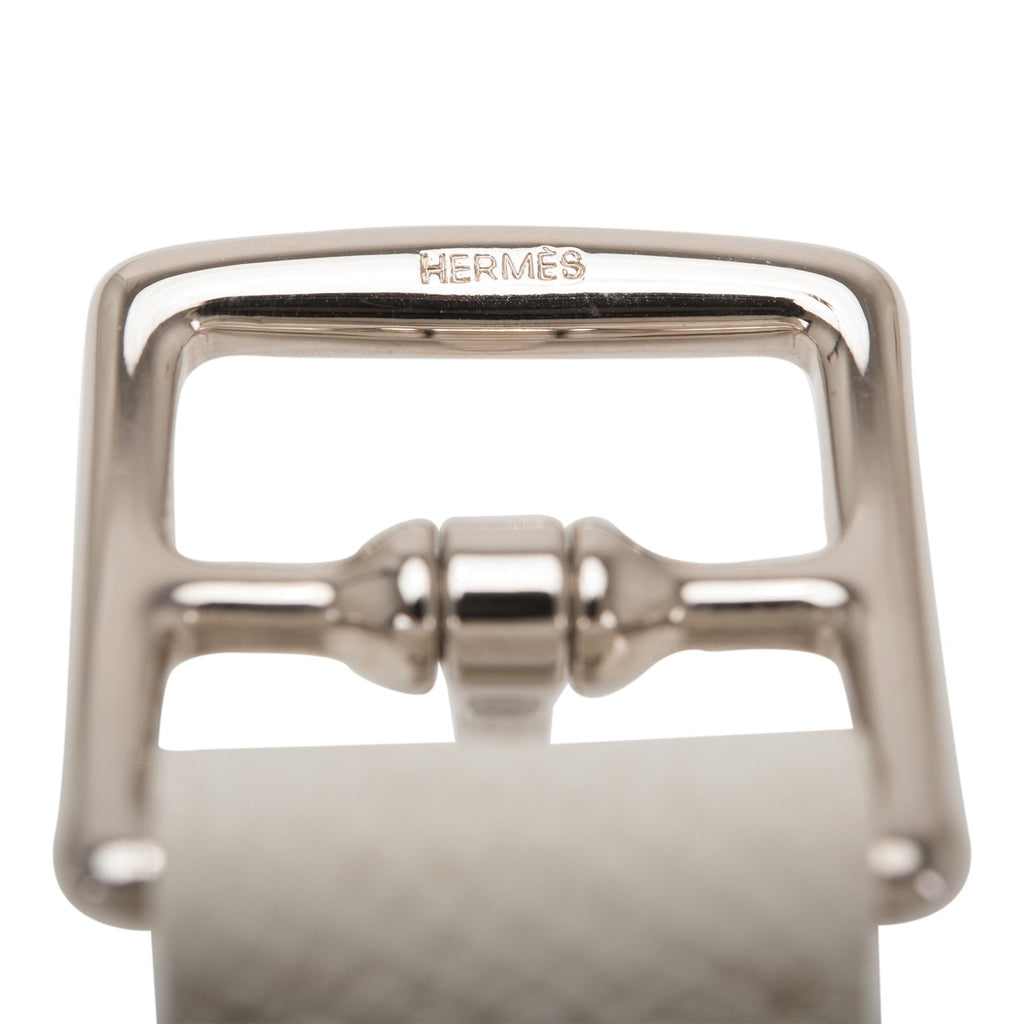 Hermes White Epsom Leather Double-Wrap Etriviere Bracelet