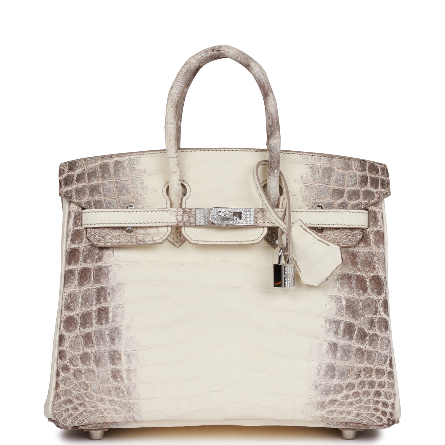 Hermes Birkin 25 Himalaya Niloticus Crocodile Diamond Encrusted Hardwa