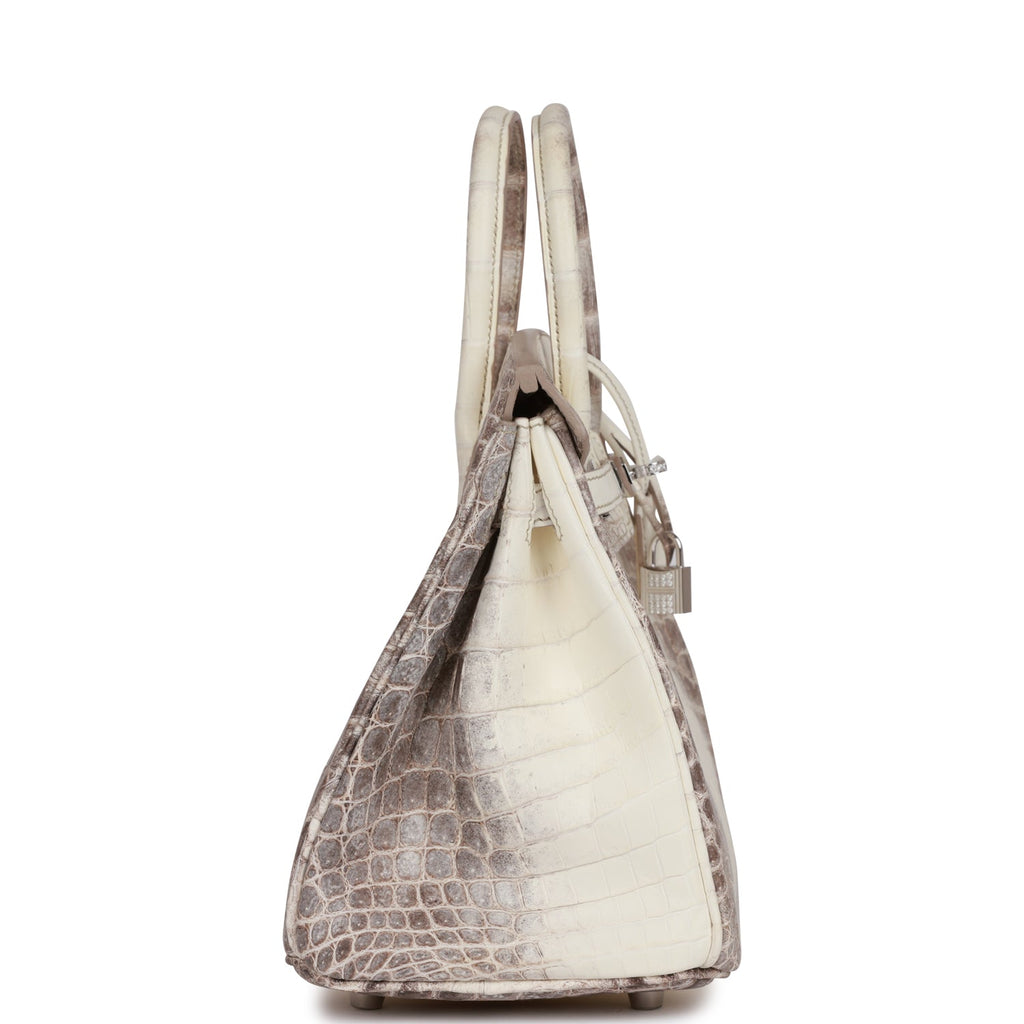 Hermes Birkin 30 Bag Diamond Himalaya Blanc Matte in Niloticus Crocodile  with 18k White Gold Hardware