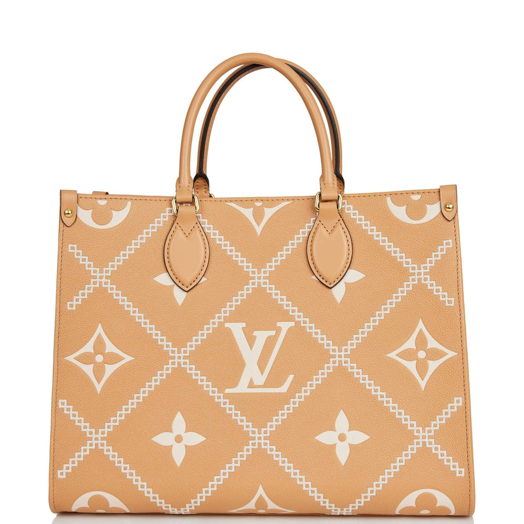 Louis Vuitton Blue Hamptons by The Pool Giant Monogram and Raffia Onthego GM Blue Madison Avenue Couture