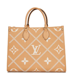 LOUIS VUITTON Empreinte Monogram Giant Onthego MM Arizona Creme