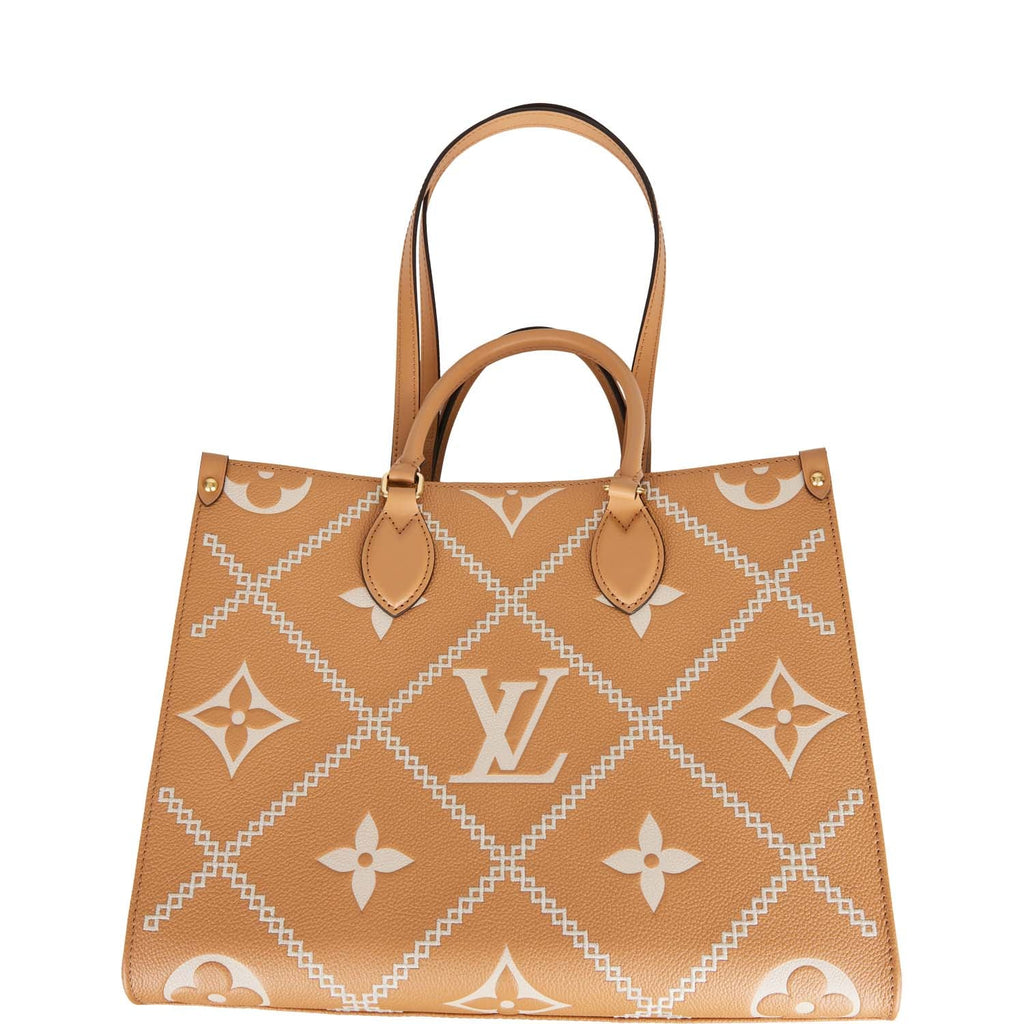 Louis Vuitton Onthego MM Broderies Monogram Giant Flower Empreinte Arizona  Bag