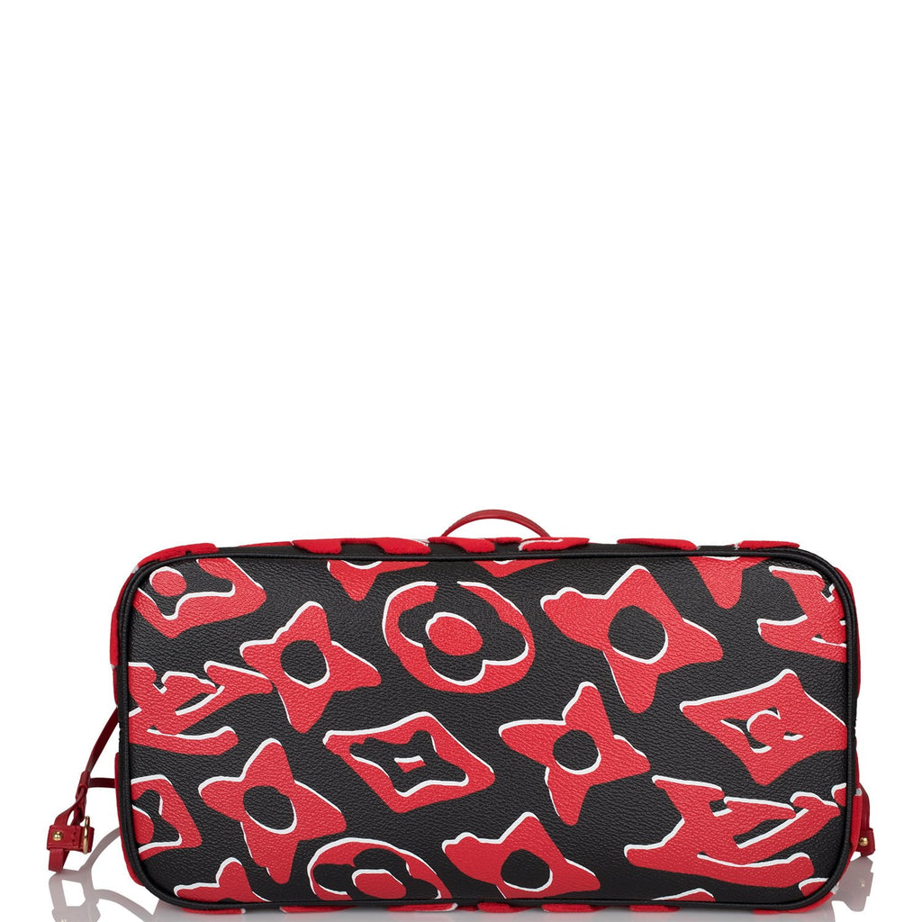Louis Vuitton Red, White, and Black Tufted Monogram Canvas LVxUF Neverfull mm Gold Hardware, 2020 (Like New), Womens Handbag