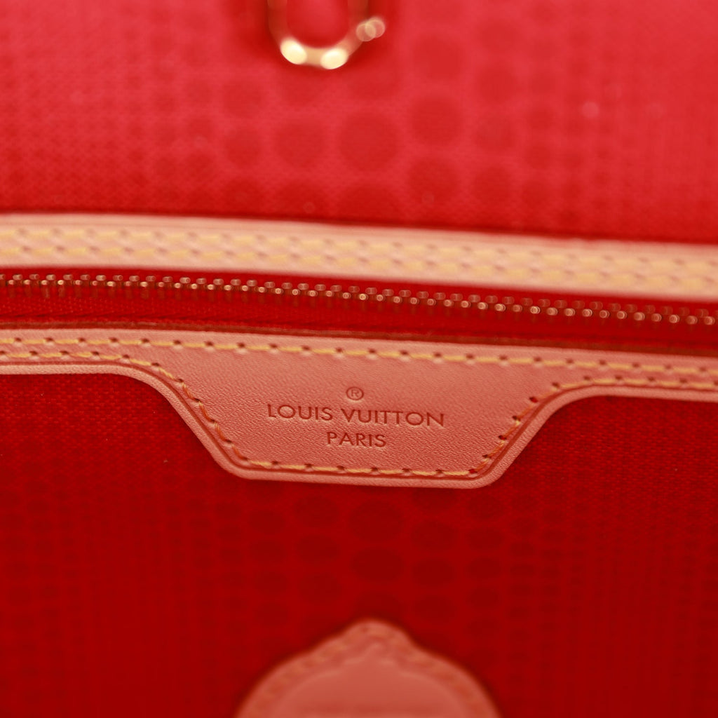 Louis Vuitton Yayoi Kusama Red Infinity Dots Monogram Coated Canvas Neverfull mm Gold Hardware, 2012 (Very Good), Womens Handbag