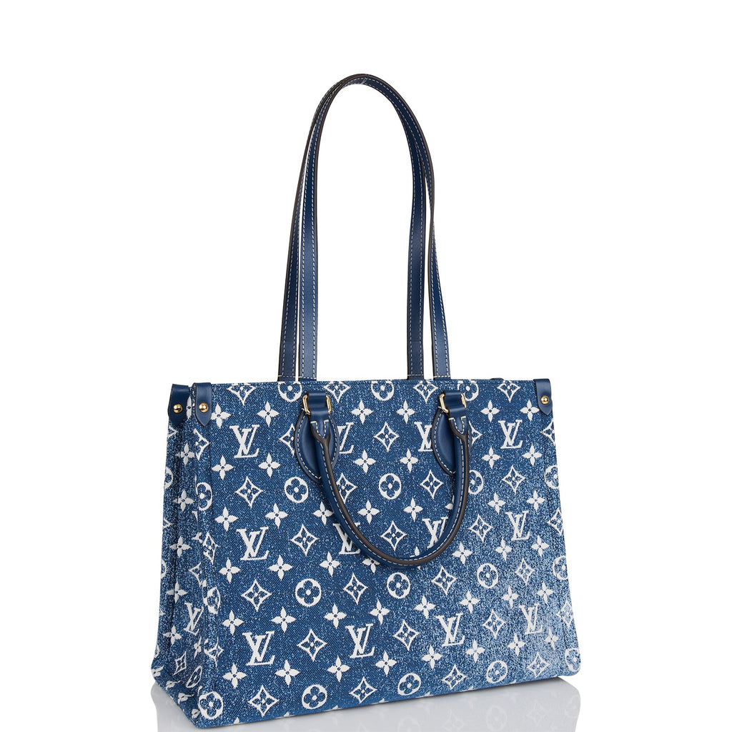 Louis Vuitton Blue Monogram Damier Denim Onthego GM Tote Bag - Yoogi's  Closet