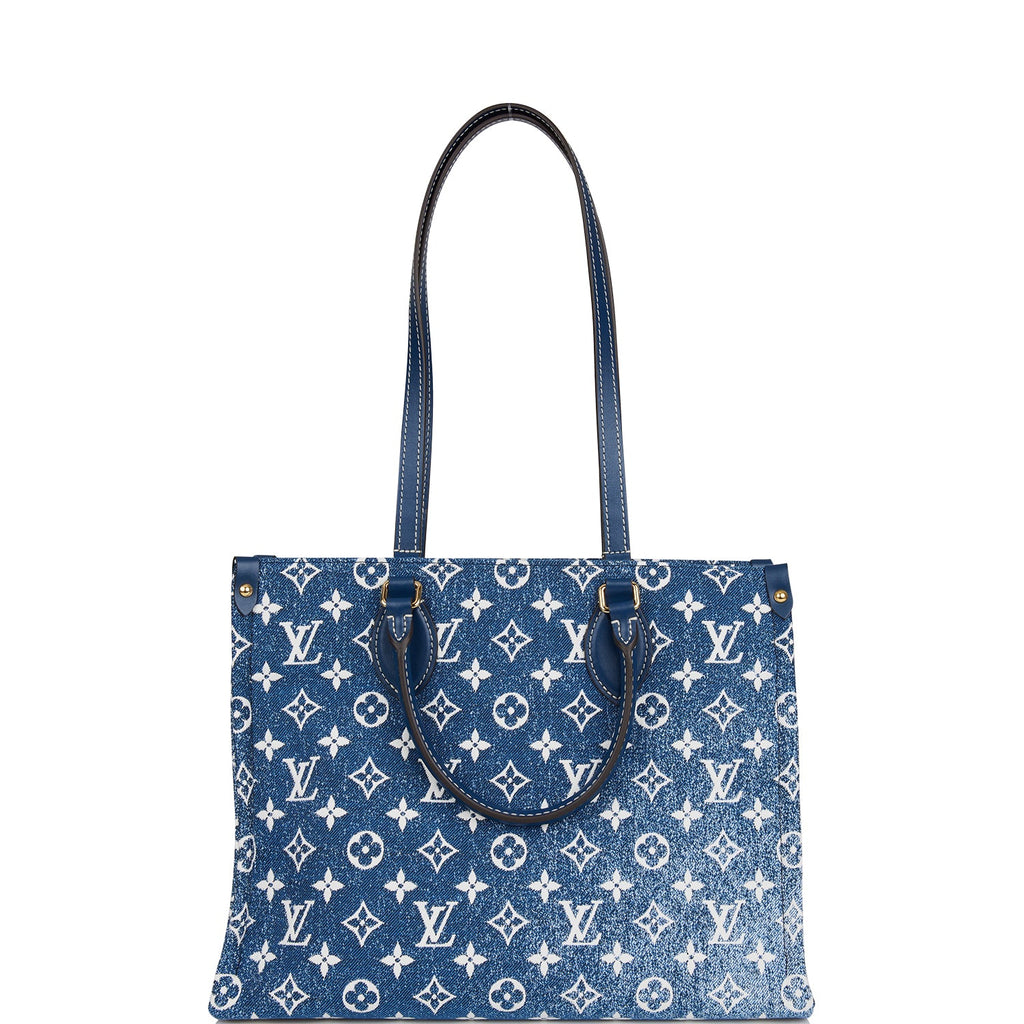 Louis Vuitton ONTHEGO MM Tote Shoulder Bag M59608 Denim Blue