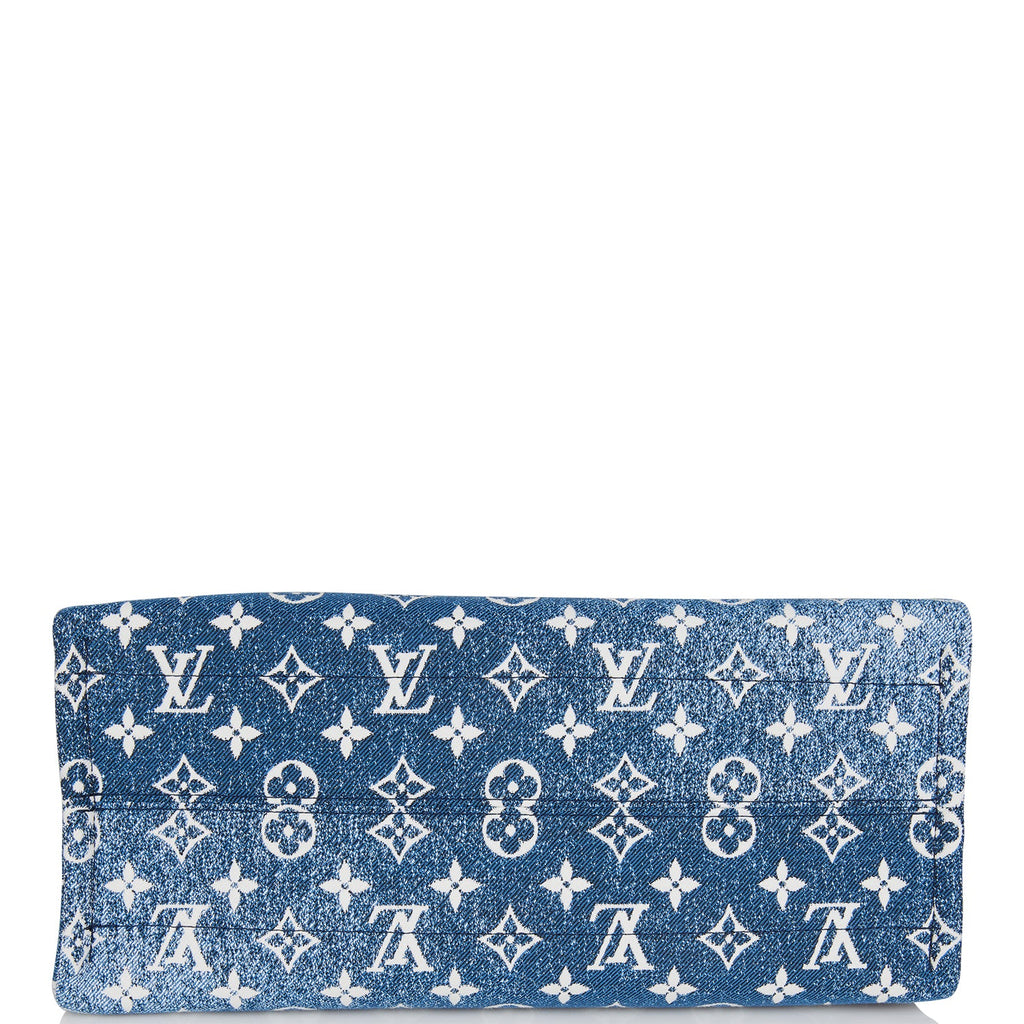 Louis Vuitton ONTHEGO MM Tote Bag denim blue monogram shoulder M59608