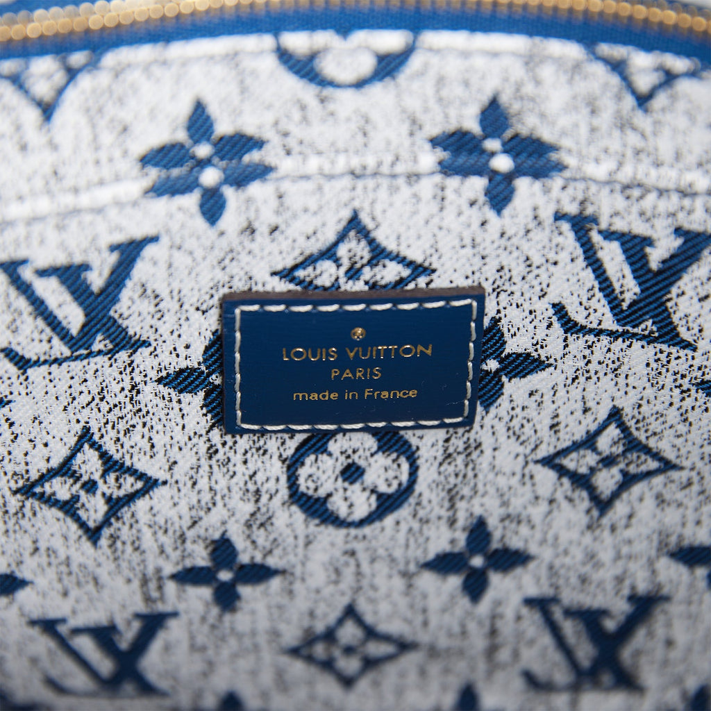 Louis Vuitton ONTHEGO MM Tote Bag denim blue monogram shoulder M59608