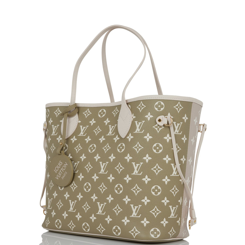 Louis Vuitton Neverfull MM Beige in Coated Canvas with Gold-tone - US