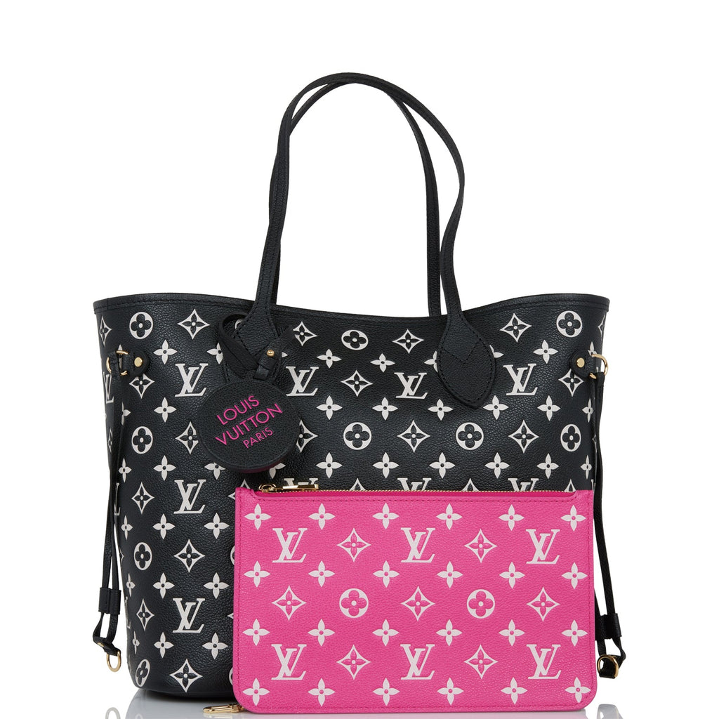 Louis Vuitton, Bags, Louis Vuitton Black And White Leather Limited  Edition Neverfull Tote Bag