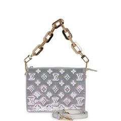 Louis Vuitton Silver Sequin Monogram Coussin BB