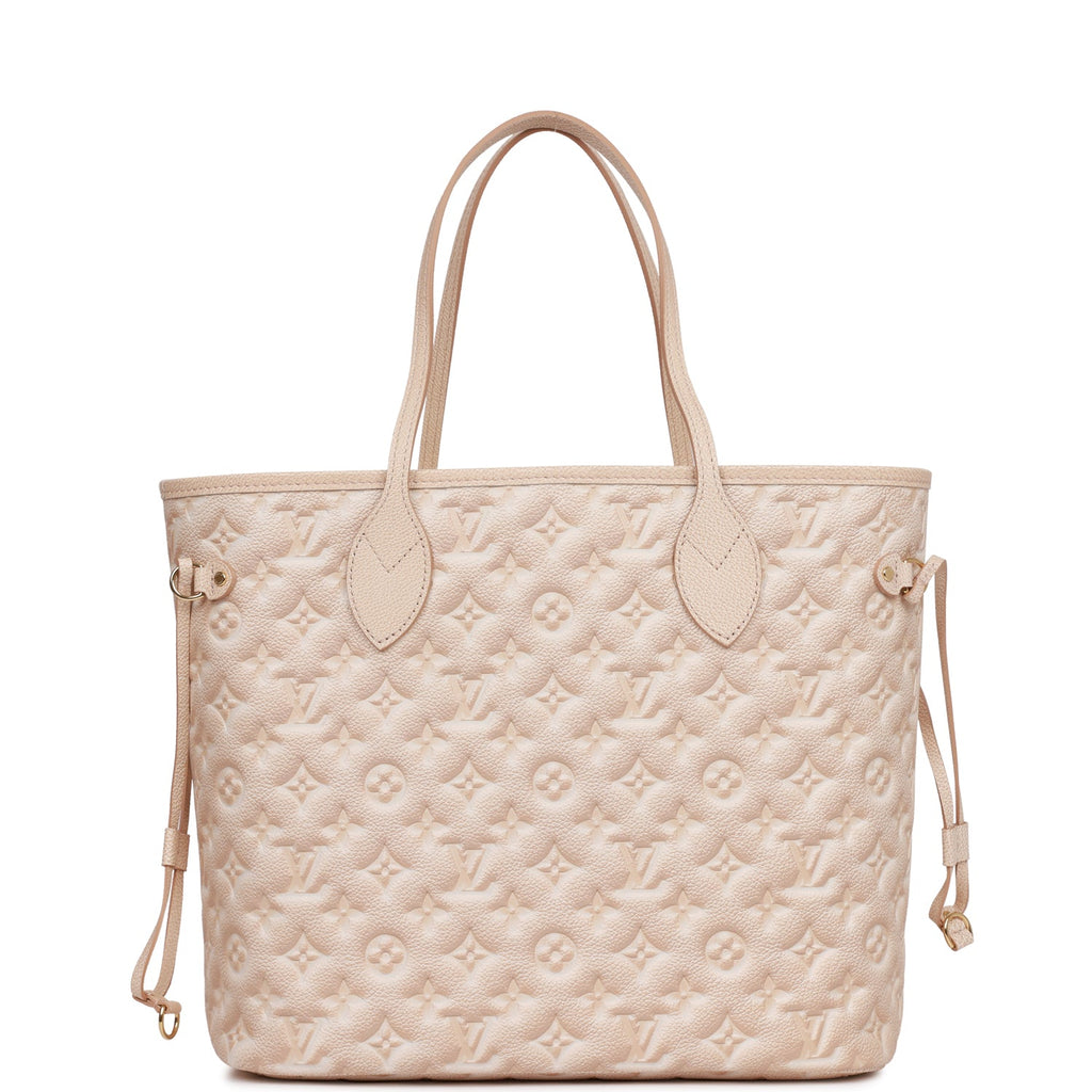 Louis Vuitton Neverfull MM Pale Beige in Grained Cowhide Leather with  Gold-tone - US