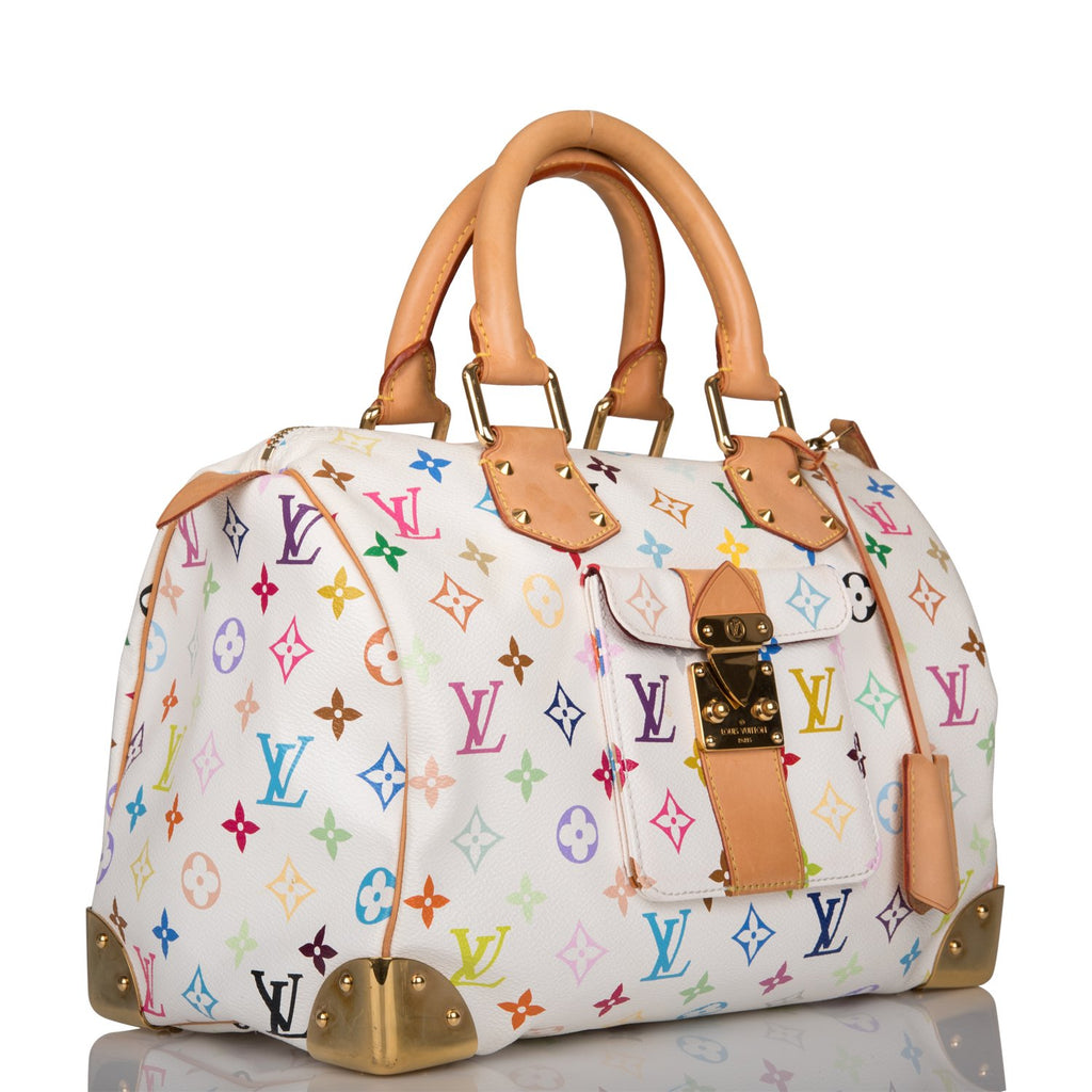 Louis Vuitton Monogram Multicolor White Speedy 30 (Preloved Excellen