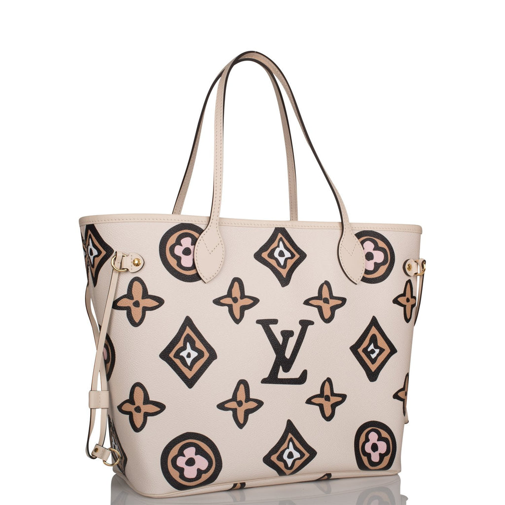 Louis Vuitton - Neverfull mm Tote Bag - Cream - Monogram Leather - Women - Luxury