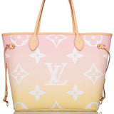 Louis Vuitton Pink Yellow Monogram By the Pool Neverfull MM Tote Bag  808lvs47