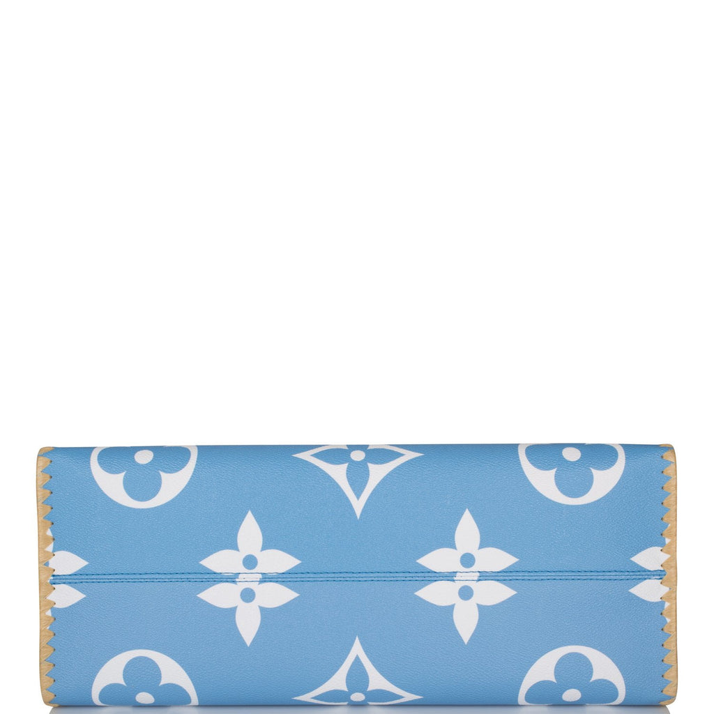 Louis Vuitton Blue Hamptons By The Pool Giant Monogram and Raffia OnTheGo GM