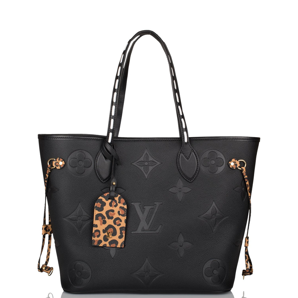 Louis Vuitton Neverfull MM Wild At Heart Monogram Giant Tote Bag Black