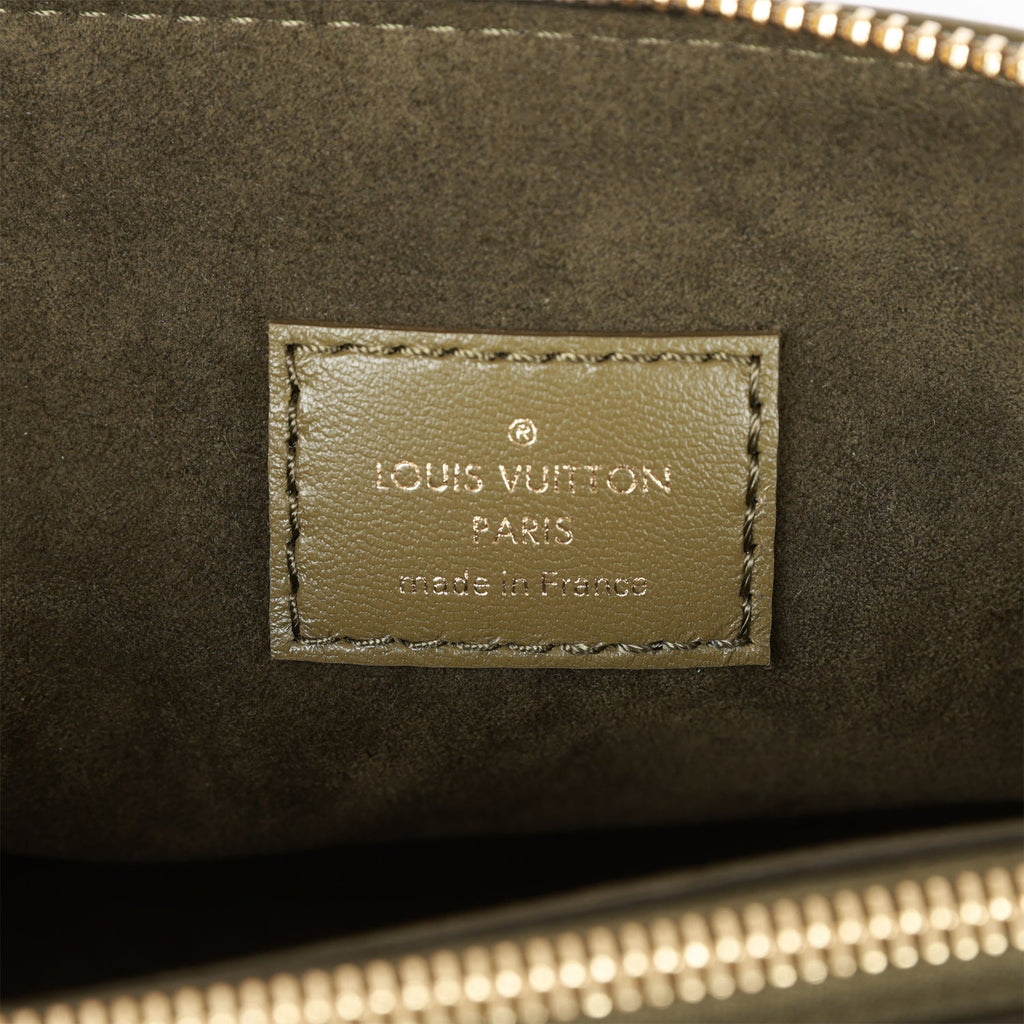 M80744 Louis Vuitton Embossed Lambskin Pochette Coussin-Mint Green/Yellow
