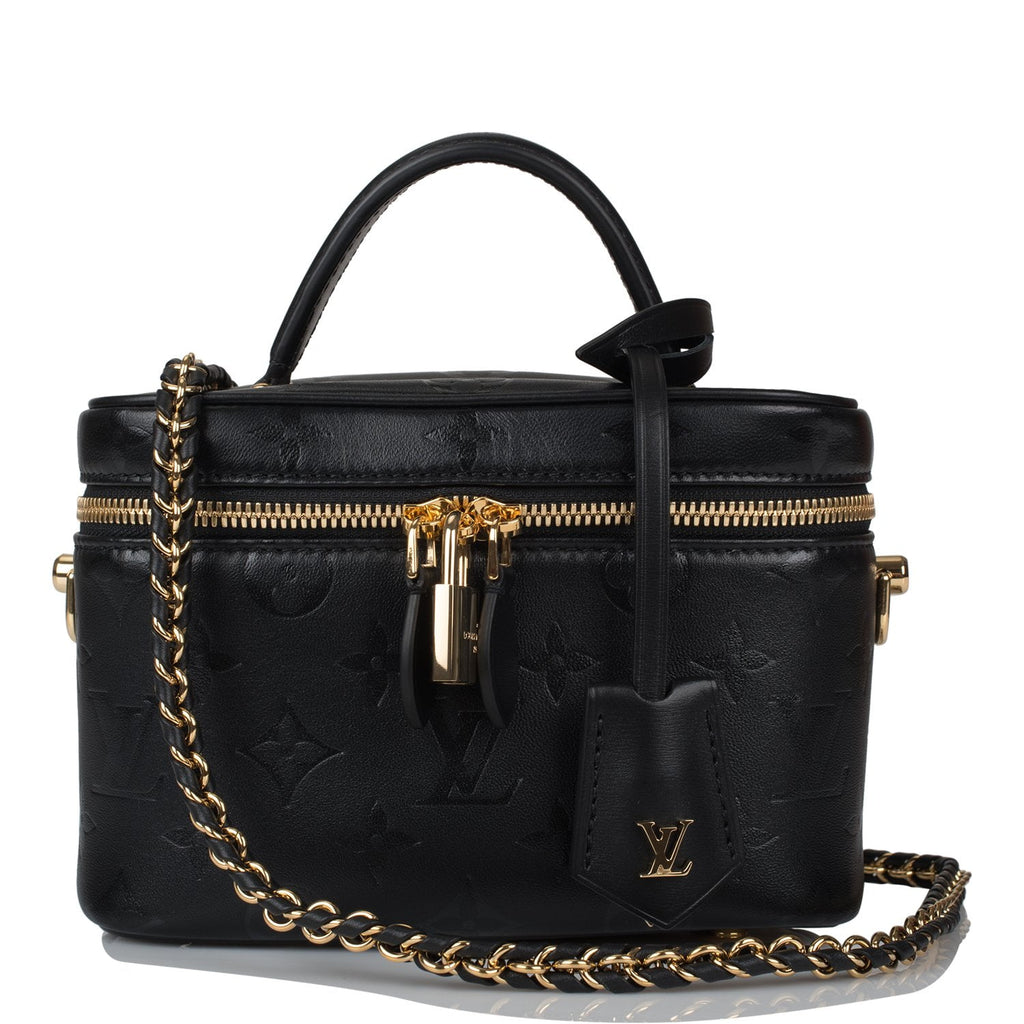 Louis Vuitton Black Monogram Ink Lambskin Vanity PM Gold Hardware, 2020 (Like New), Womens Handbag
