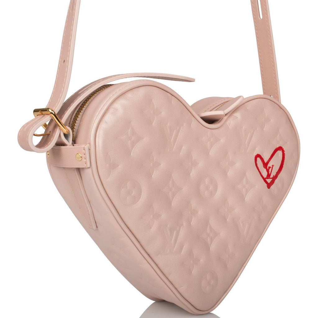 Louis Vuitton Fall In Love Heart Bag Embossed Monogram Light Pink Lambskin