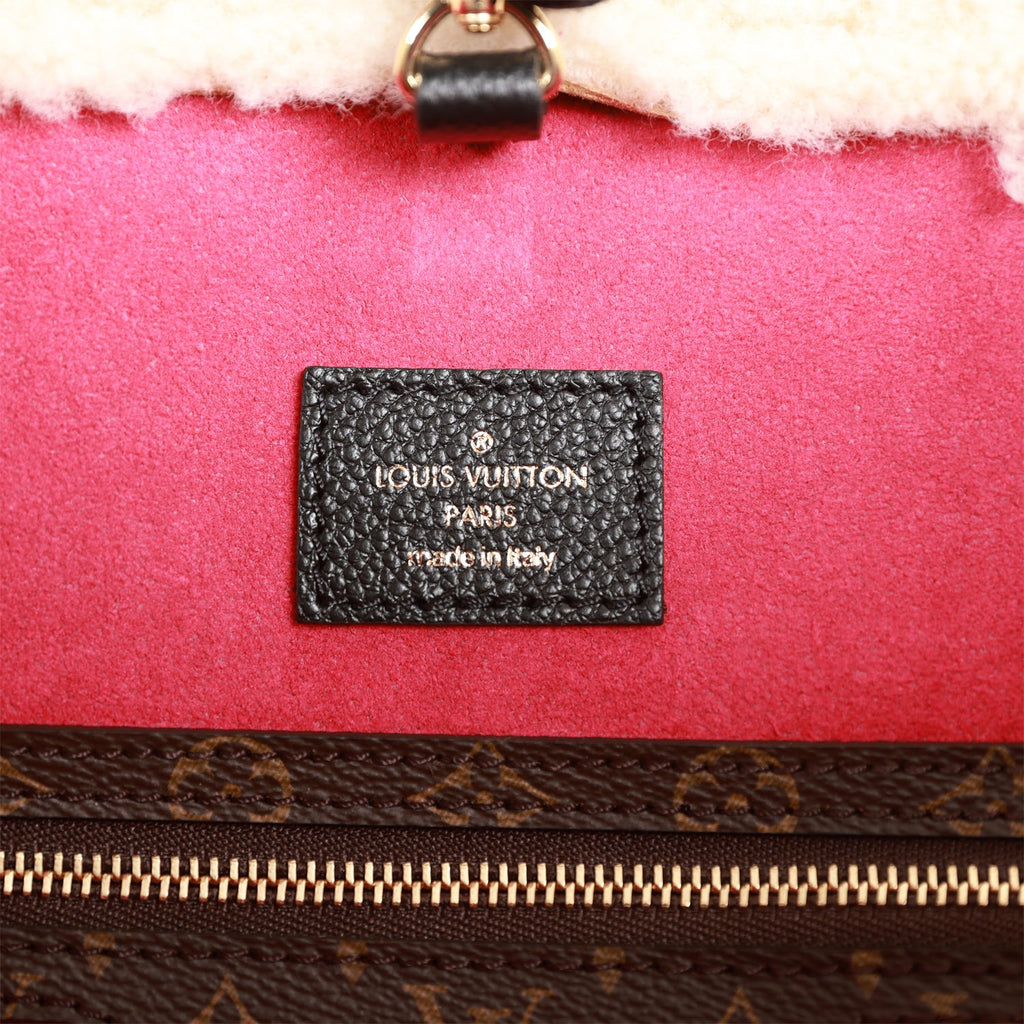 Louis Vuitton Teddy Muffle Calfskin Monogram Black Handwarmer