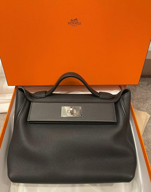 Hermes 24/24 Bag 29 Black Togo and Swift Palladium Hardware