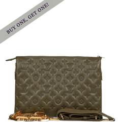 Louis Vuitton Coussin MM Khaki Green Lambskin Gold Hardware