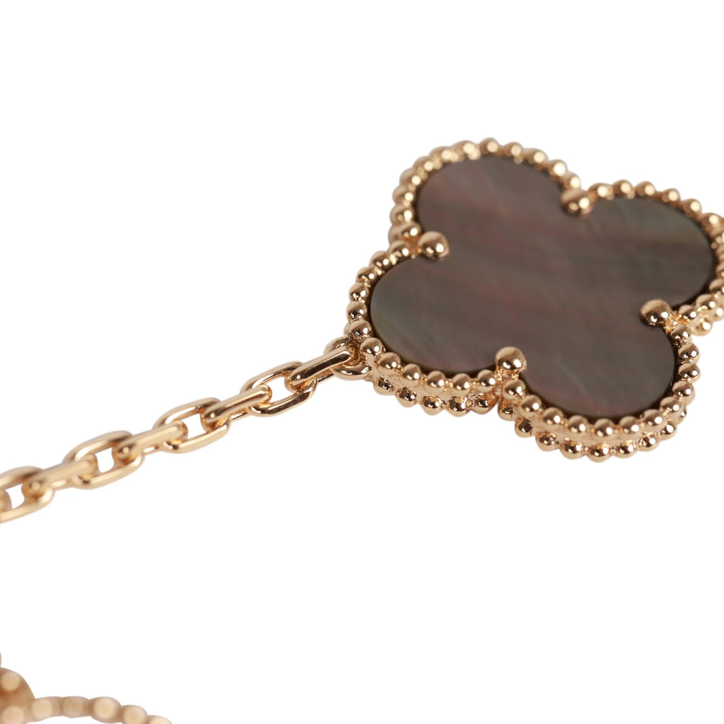Vintage Alhambra bracelet, 5 motifs 18K white gold, Diamond, Onyx - Van  Cleef & Arpels